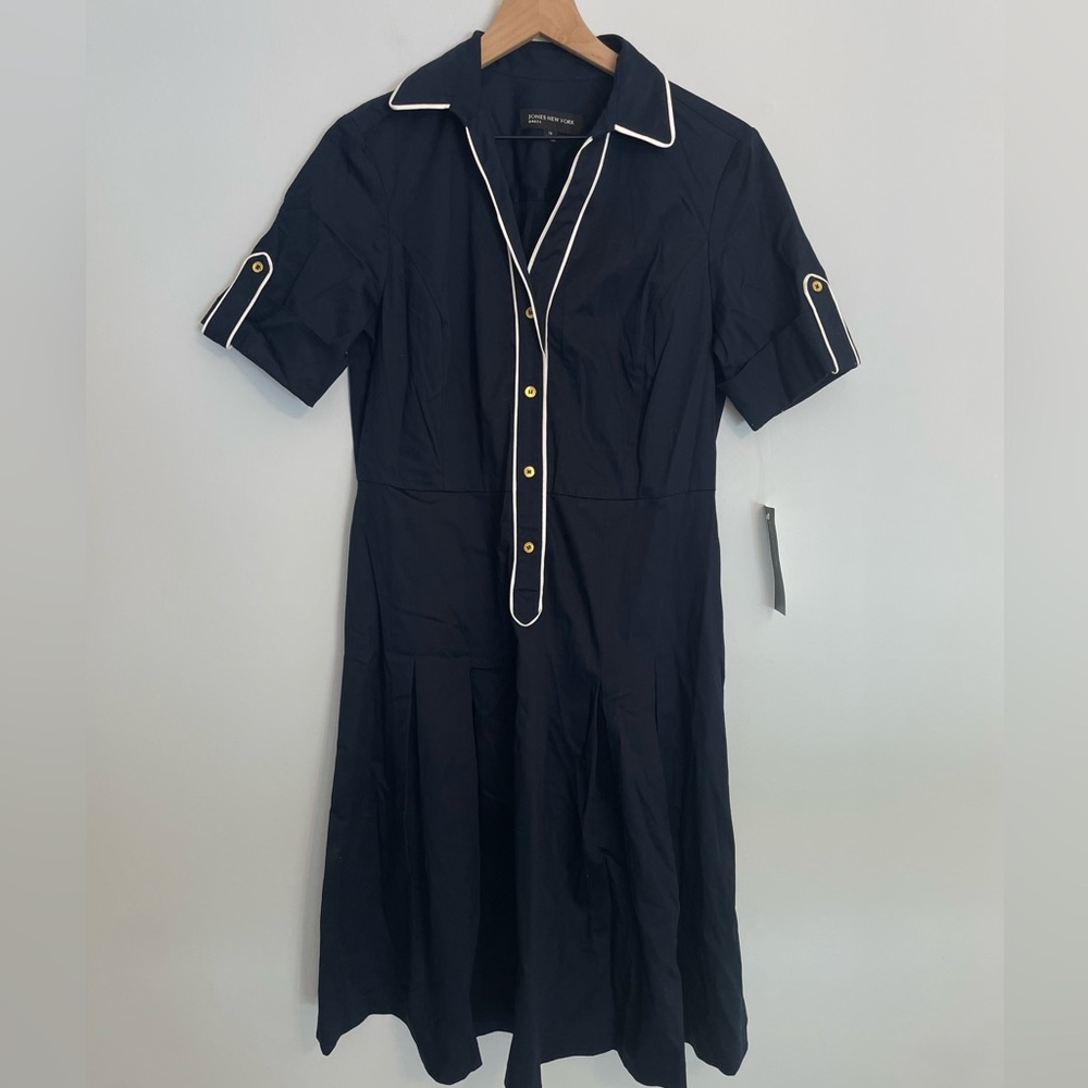 Jones NY Classic A-Line Dress - Navy